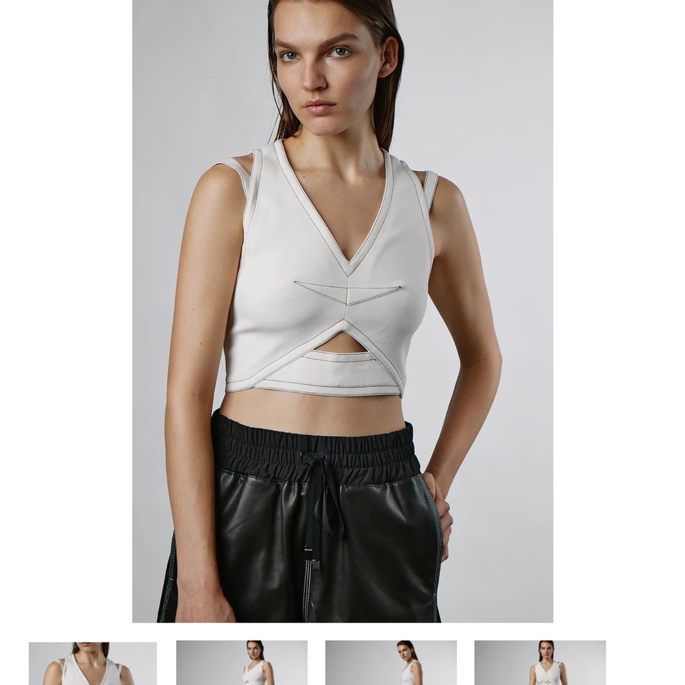 YIGAL AZROUËL Shoulder Strap Crop Top in Light Blue Size 2.